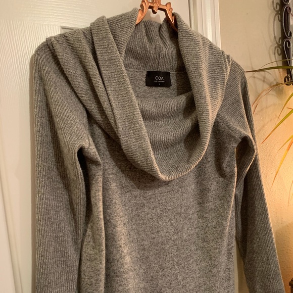 COA Grey Mock Off Shoulder Sweater - Picture 2 of 8